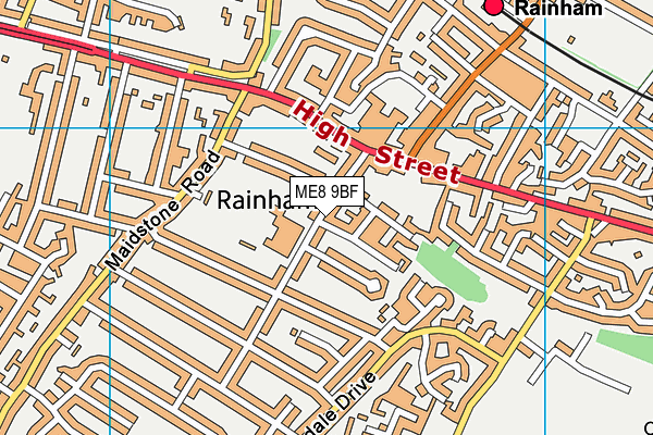 ME8 9BF map - OS VectorMap District (Ordnance Survey)