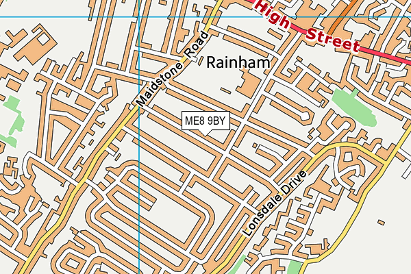 ME8 9BY map - OS VectorMap District (Ordnance Survey)