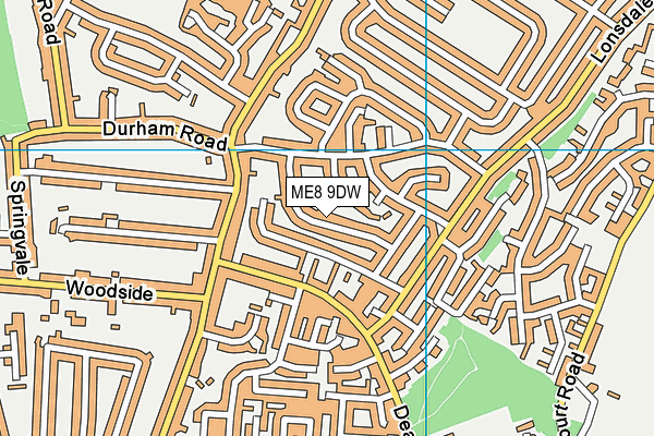 ME8 9DW map - OS VectorMap District (Ordnance Survey)