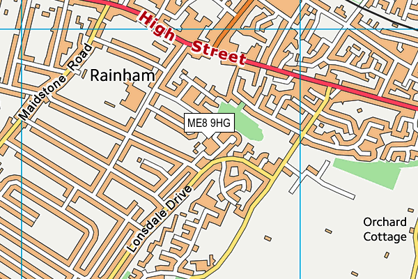 ME8 9HG map - OS VectorMap District (Ordnance Survey)