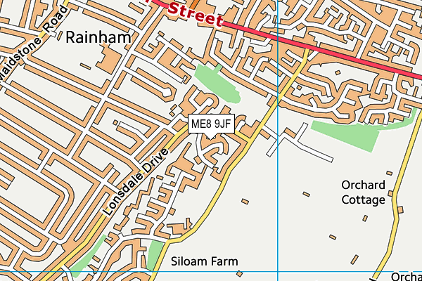 ME8 9JF map - OS VectorMap District (Ordnance Survey)