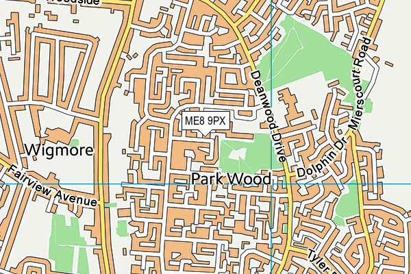 ME8 9PX map - OS VectorMap District (Ordnance Survey)