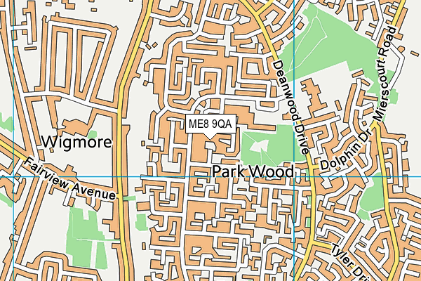 ME8 9QA map - OS VectorMap District (Ordnance Survey)