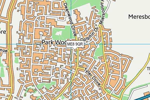 ME8 9QR map - OS VectorMap District (Ordnance Survey)