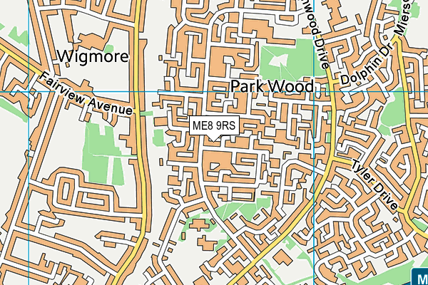 ME8 9RS map - OS VectorMap District (Ordnance Survey)