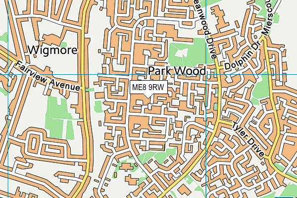 ME8 9RW map - OS VectorMap District (Ordnance Survey)