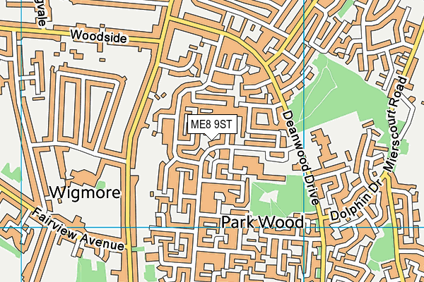 ME8 9ST map - OS VectorMap District (Ordnance Survey)