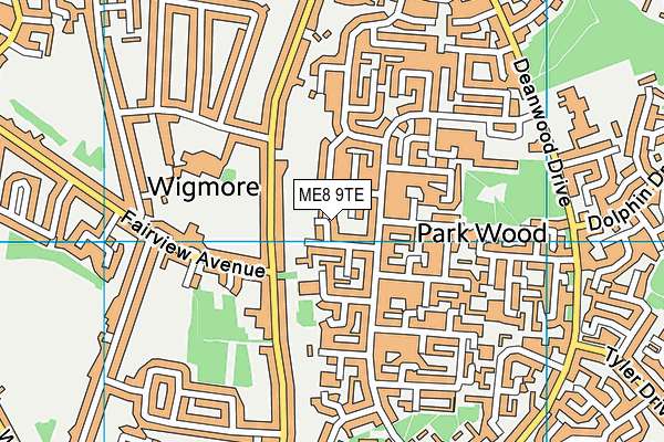 ME8 9TE map - OS VectorMap District (Ordnance Survey)