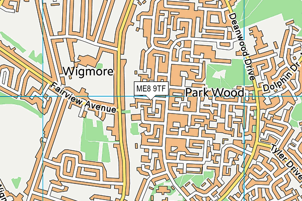 ME8 9TF map - OS VectorMap District (Ordnance Survey)