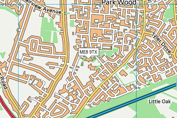 ME8 9TX map - OS VectorMap District (Ordnance Survey)