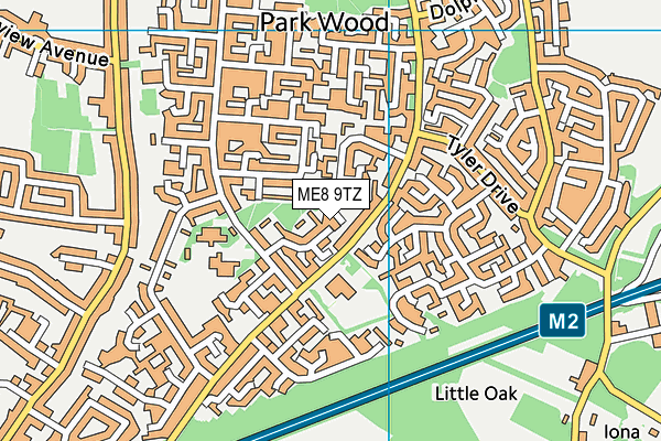 ME8 9TZ map - OS VectorMap District (Ordnance Survey)