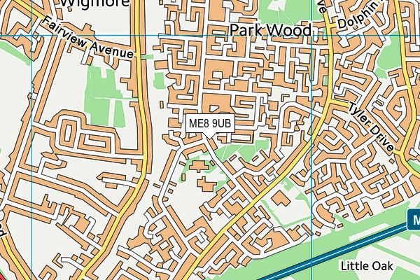 ME8 9UB map - OS VectorMap District (Ordnance Survey)