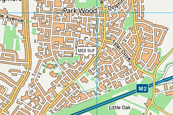 ME8 9UF map - OS VectorMap District (Ordnance Survey)