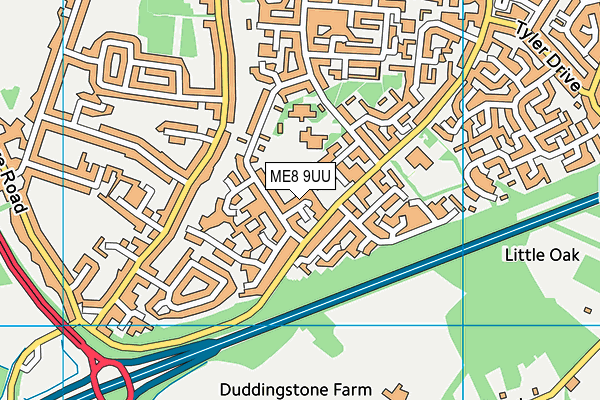 ME8 9UU map - OS VectorMap District (Ordnance Survey)