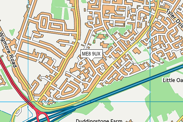 ME8 9UX map - OS VectorMap District (Ordnance Survey)