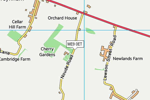 ME9 0ET map - OS VectorMap District (Ordnance Survey)