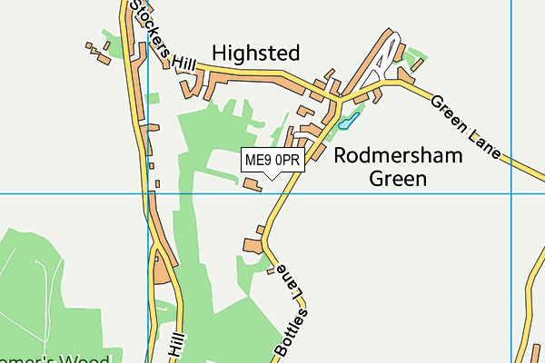 Rodmersham Squash Club map (ME9 0PR) - OS VectorMap District (Ordnance Survey)
