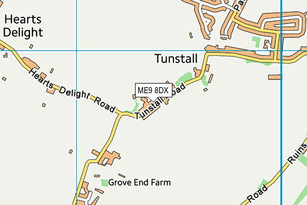 ME9 8DX map - OS VectorMap District (Ordnance Survey)