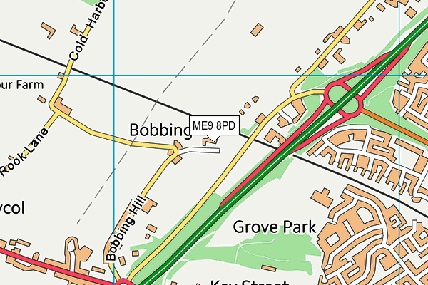 ME9 8PD map - OS VectorMap District (Ordnance Survey)