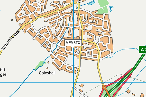 ME9 8TX map - OS VectorMap District (Ordnance Survey)