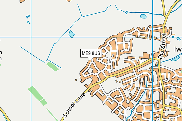 ME9 8US map - OS VectorMap District (Ordnance Survey)