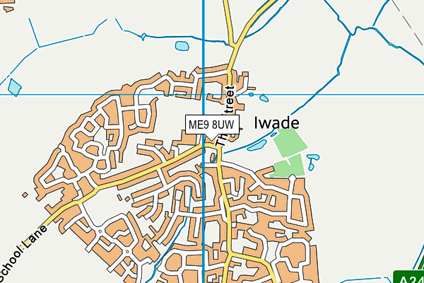 ME9 8UW map - OS VectorMap District (Ordnance Survey)