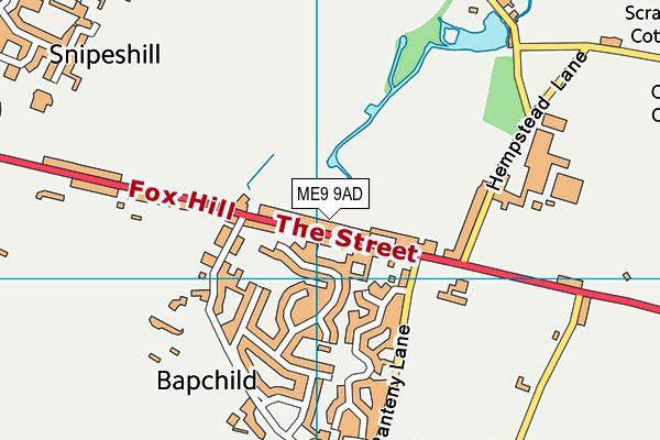 ME9 9AD map - OS VectorMap District (Ordnance Survey)