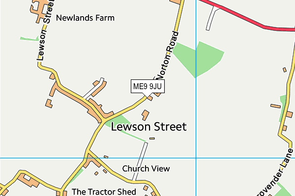 Norton Sports Club map (ME9 9JU) - OS VectorMap District (Ordnance Survey)