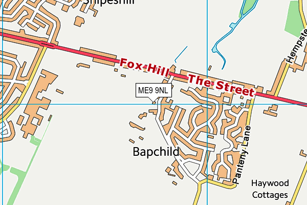 Bapchild And Tonge Village Hall map (ME9 9NL) - OS VectorMap District (Ordnance Survey)