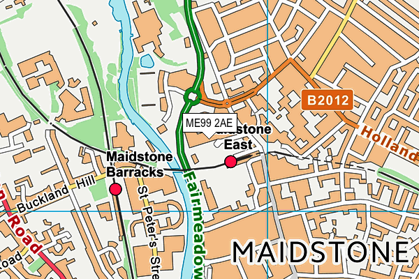 ME99 2AE map - OS VectorMap District (Ordnance Survey)