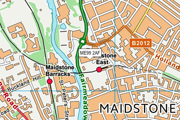 ME99 2AF map - OS VectorMap District (Ordnance Survey)