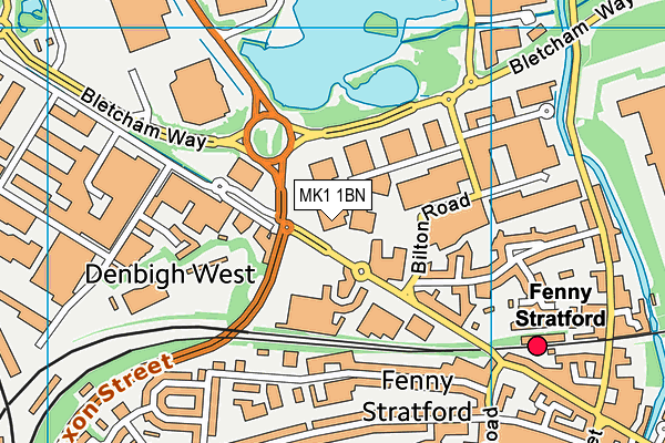 Puregym (Bletchley) map (MK1 1BN) - OS VectorMap District (Ordnance Survey)