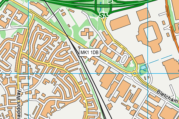 MK1 1DB map - OS VectorMap District (Ordnance Survey)