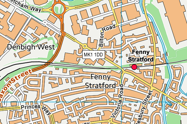 MK1 1DD map - OS VectorMap District (Ordnance Survey)