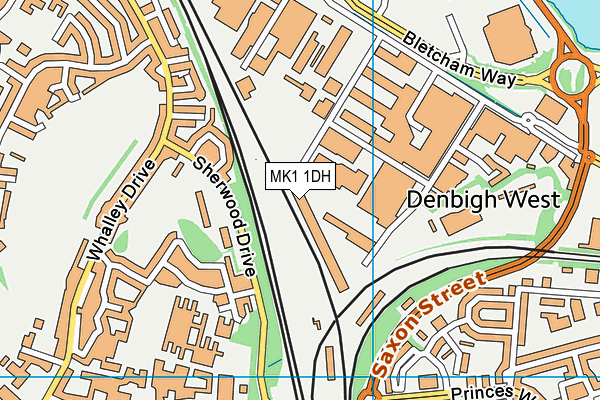 MK1 1DH map - OS VectorMap District (Ordnance Survey)