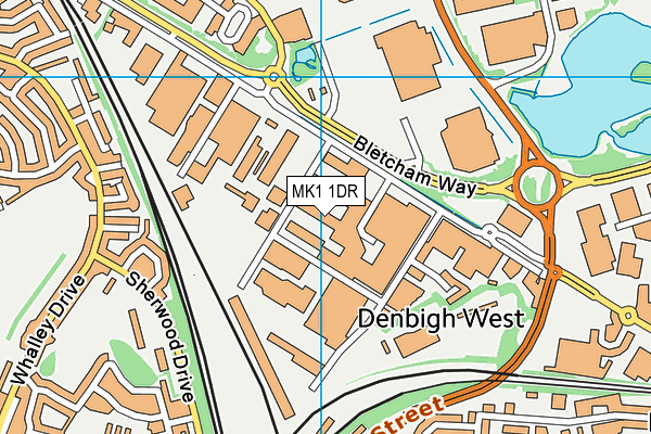 MK1 1DR map - OS VectorMap District (Ordnance Survey)