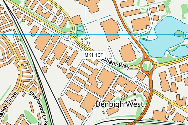 MK1 1DT map - OS VectorMap District (Ordnance Survey)