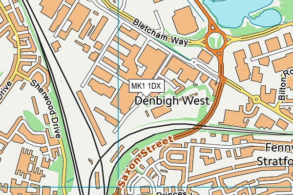 MK1 1DX map - OS VectorMap District (Ordnance Survey)