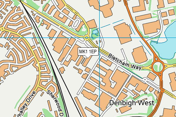 MK1 1EP map - OS VectorMap District (Ordnance Survey)