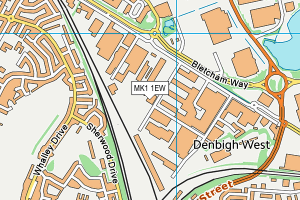 MK1 1EW map - OS VectorMap District (Ordnance Survey)