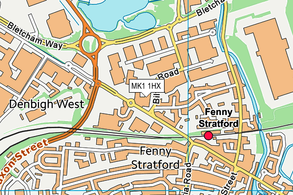 MK1 1HX map - OS VectorMap District (Ordnance Survey)