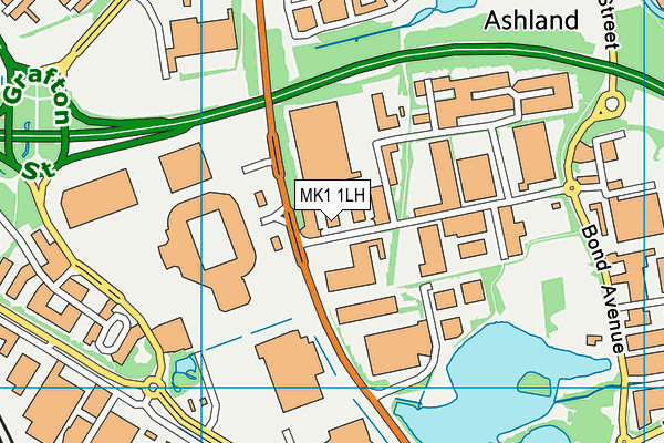 MK1 1LH map - OS VectorMap District (Ordnance Survey)