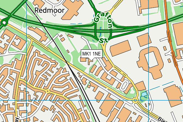 MK1 1NE map - OS VectorMap District (Ordnance Survey)