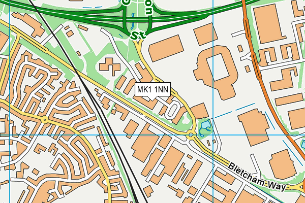 MK1 1NN map - OS VectorMap District (Ordnance Survey)