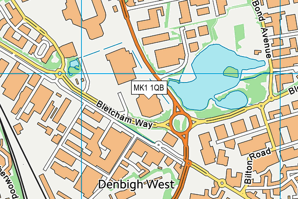 MK1 1QB map - OS VectorMap District (Ordnance Survey)