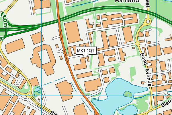 MK1 1QT map - OS VectorMap District (Ordnance Survey)