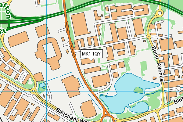 MK1 1QY map - OS VectorMap District (Ordnance Survey)