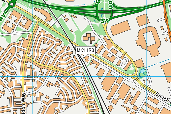 MK1 1RB map - OS VectorMap District (Ordnance Survey)