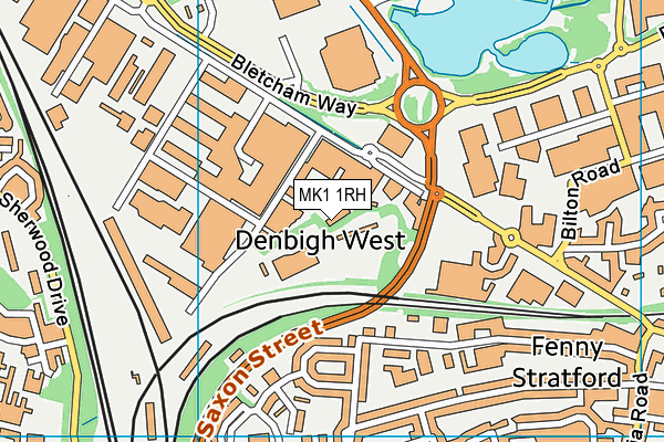 MK1 1RH map - OS VectorMap District (Ordnance Survey)