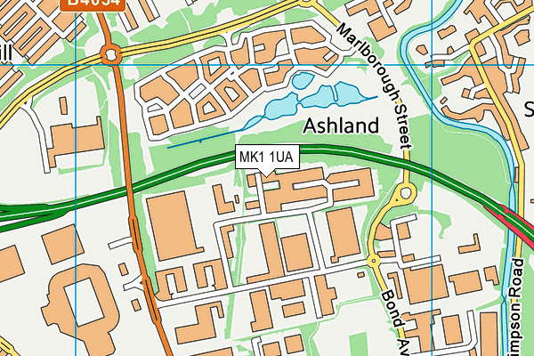 MK1 1UA map - OS VectorMap District (Ordnance Survey)